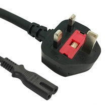 Power Cord UK 2 Wire Type G Plug IEC 60320 C7 Connector Mains Power Cable FITURE 8 UK power cord